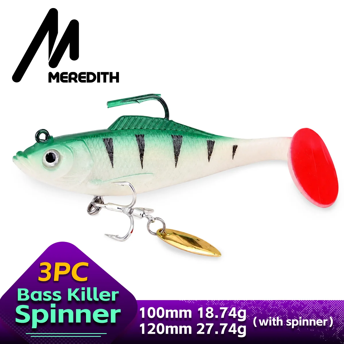 Fishing Lure Blade Bait - MEREDITH Spinnköder 10cm 12cm mit Metallhaken