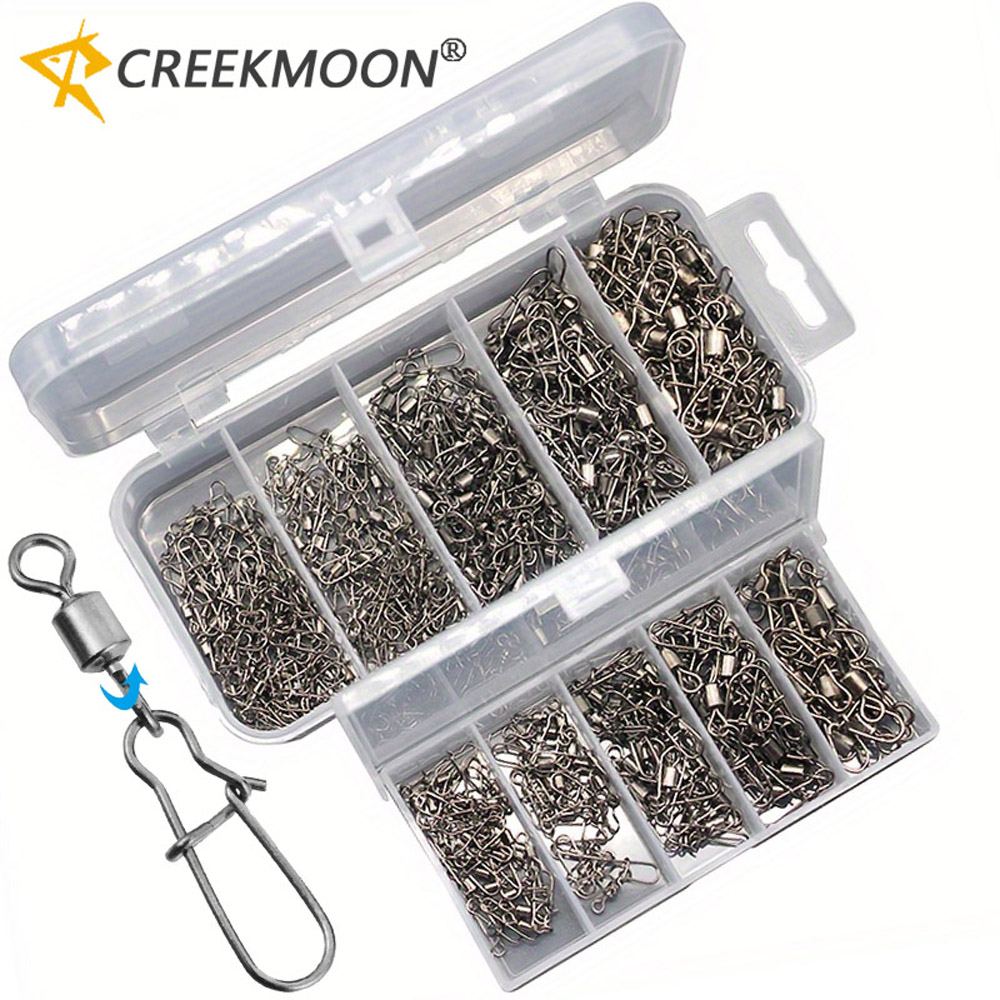 Fishing Lure Kit - 95/210-teiliges Set Angelzubehör-Kit 2-10 # Edelstahl-Drehwirbel