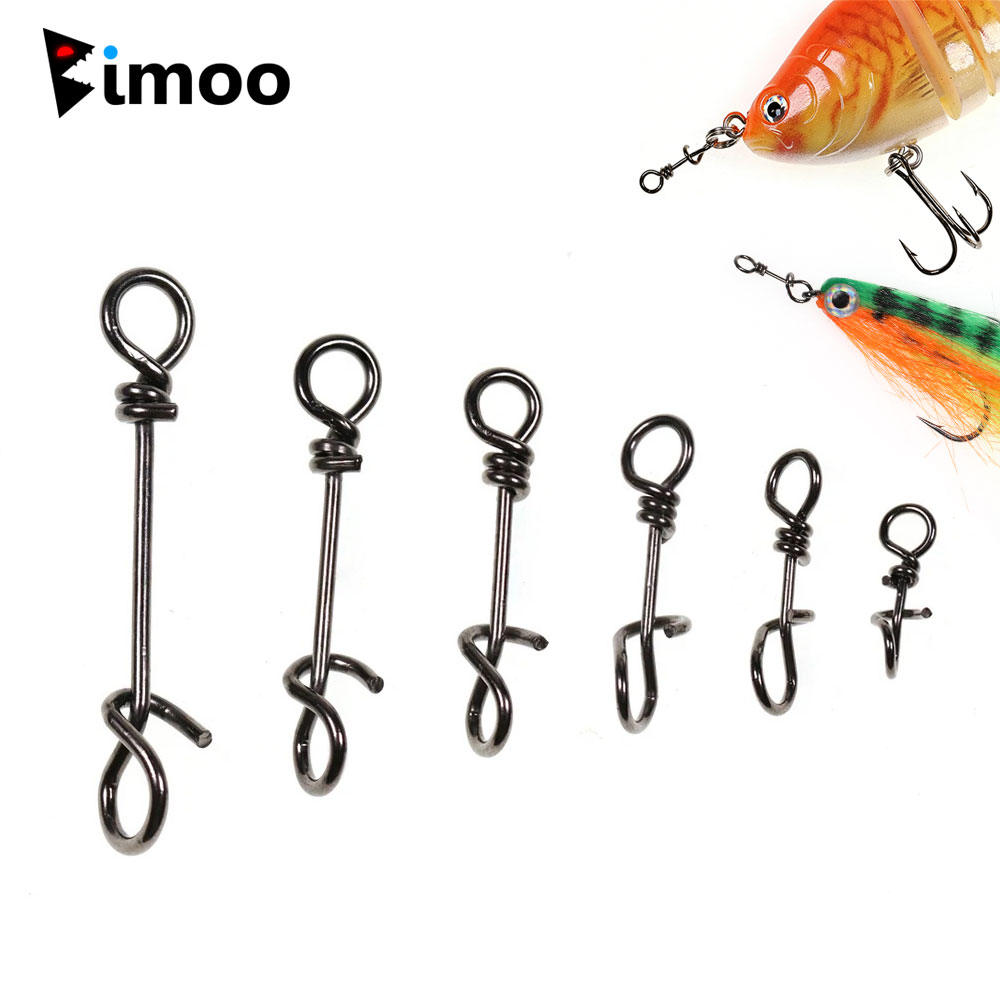 Fishing Lure Accessories - Bimoo 50 Stück Edelstahl Schnellverschluss-Klemmverschlüsse für