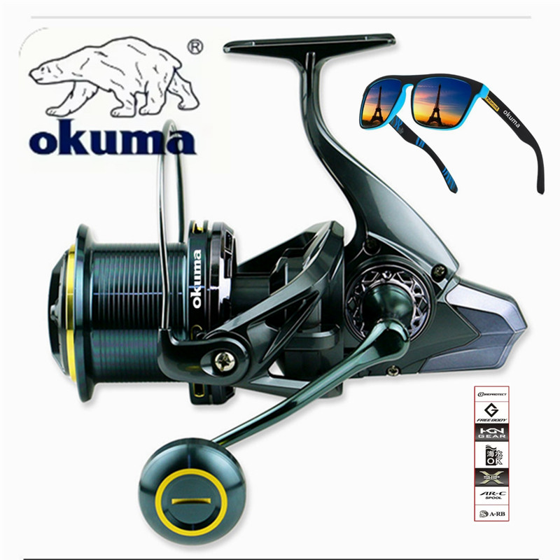 Daiwa Reel Bg - OKUMA Angelrolle 9000-14000 Metall-Weitwurfrolle mit Führungsstangenstruktur,