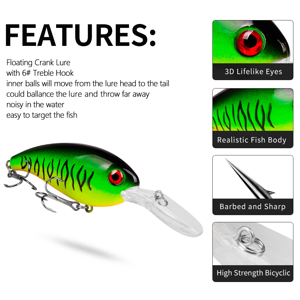 1 stücke Crankbait Angeln Lock – Fishing Lure Crankbait Bewertung und Preis