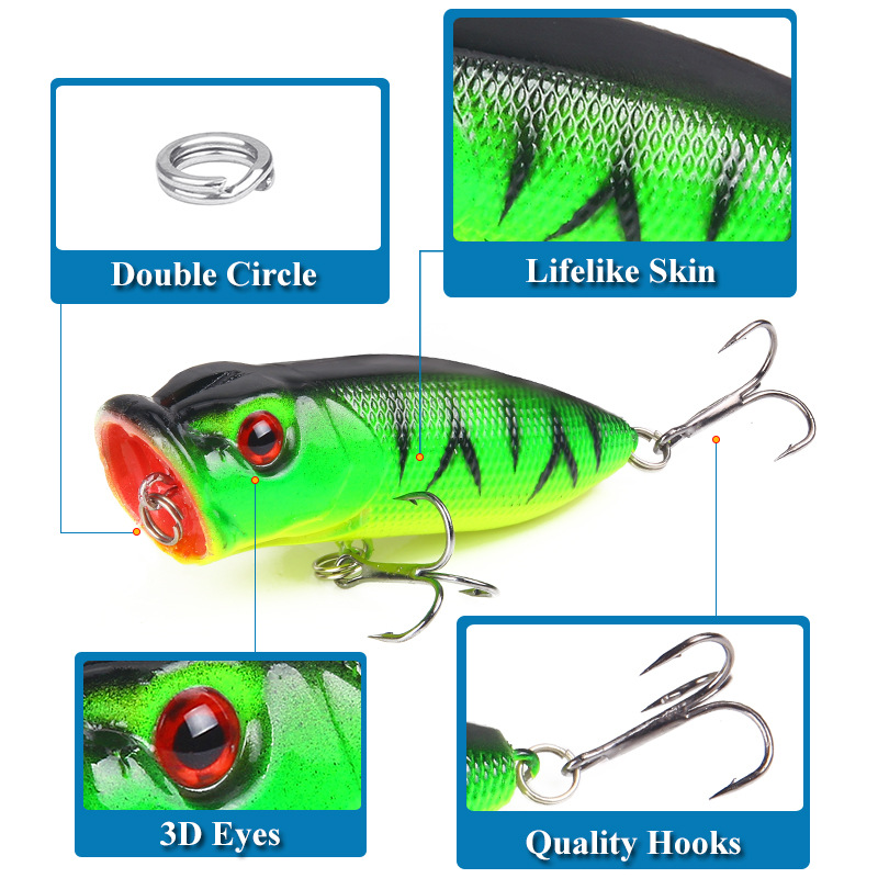 6 Stück 6 Farben (Opp-Beutel)/ – Fishing Lure Popper Bewertung und Preis